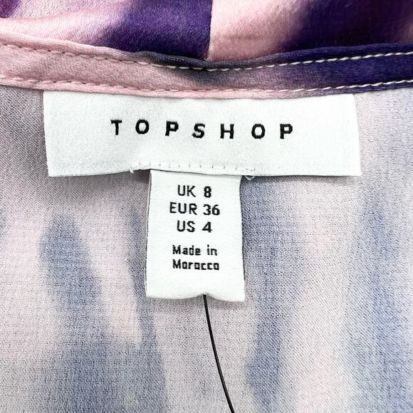Topshop Love At First Scroll Blouse Womens 4‎ Tie Dye Fairycore Bohemian Whimsy - Picture 10 of 14